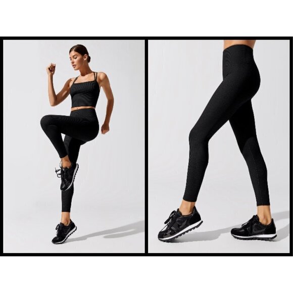 💕CARBON 38💕 Ribbed 7/8 Legging ~ Black - Picture 1 of 13